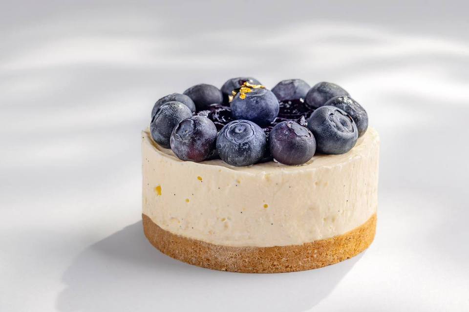 Blueberry Cheesecake, studio photograph
