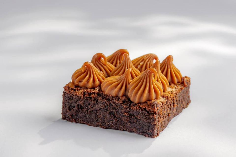 Brownies Caramel, studio photograph